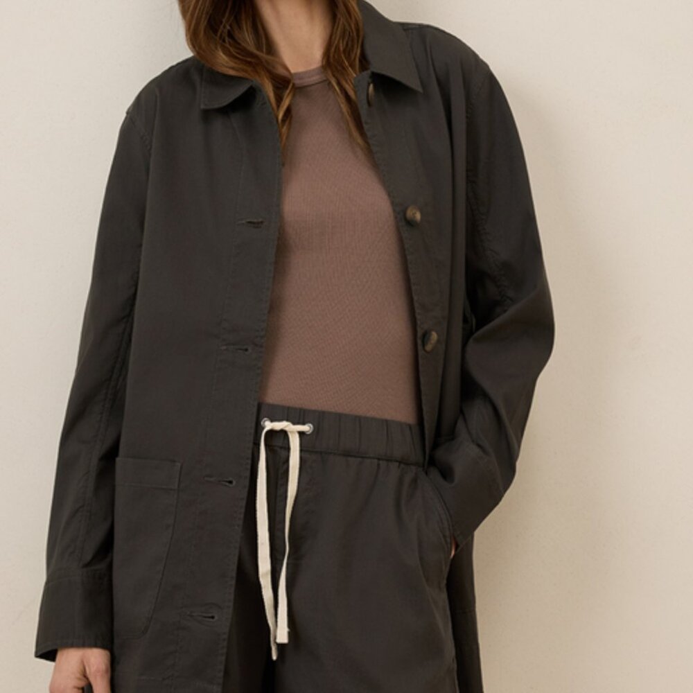 ❤️❤️❤️PACT Organic Women's Oak Daily Twill Oversized Lightweight Jacket S